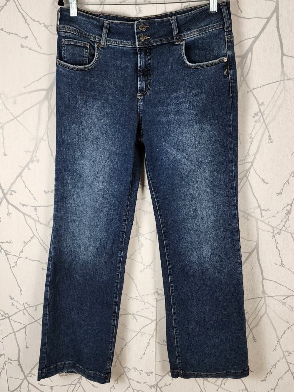 Silver Dark Wash Stretch Denim Mid Rise Suki Trouser Jeans